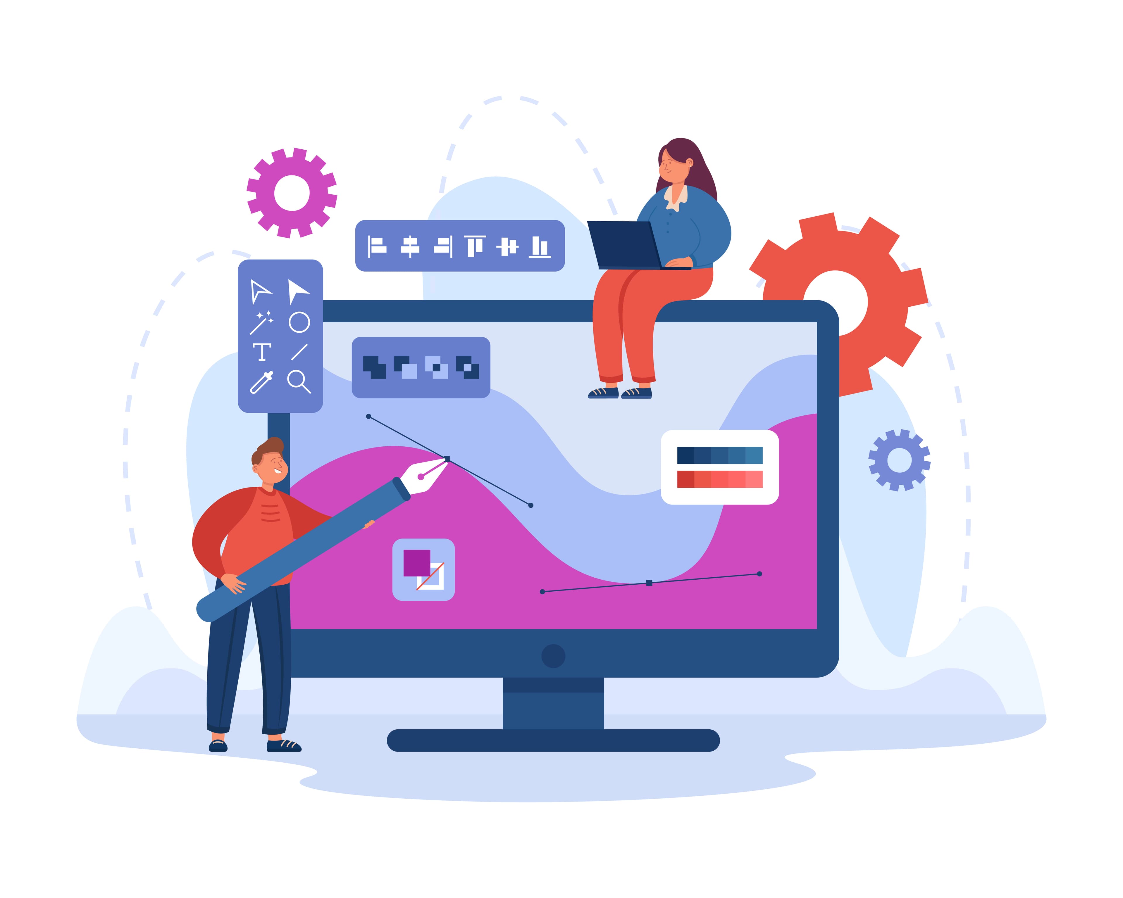 Component library showing atomic design system building blocks