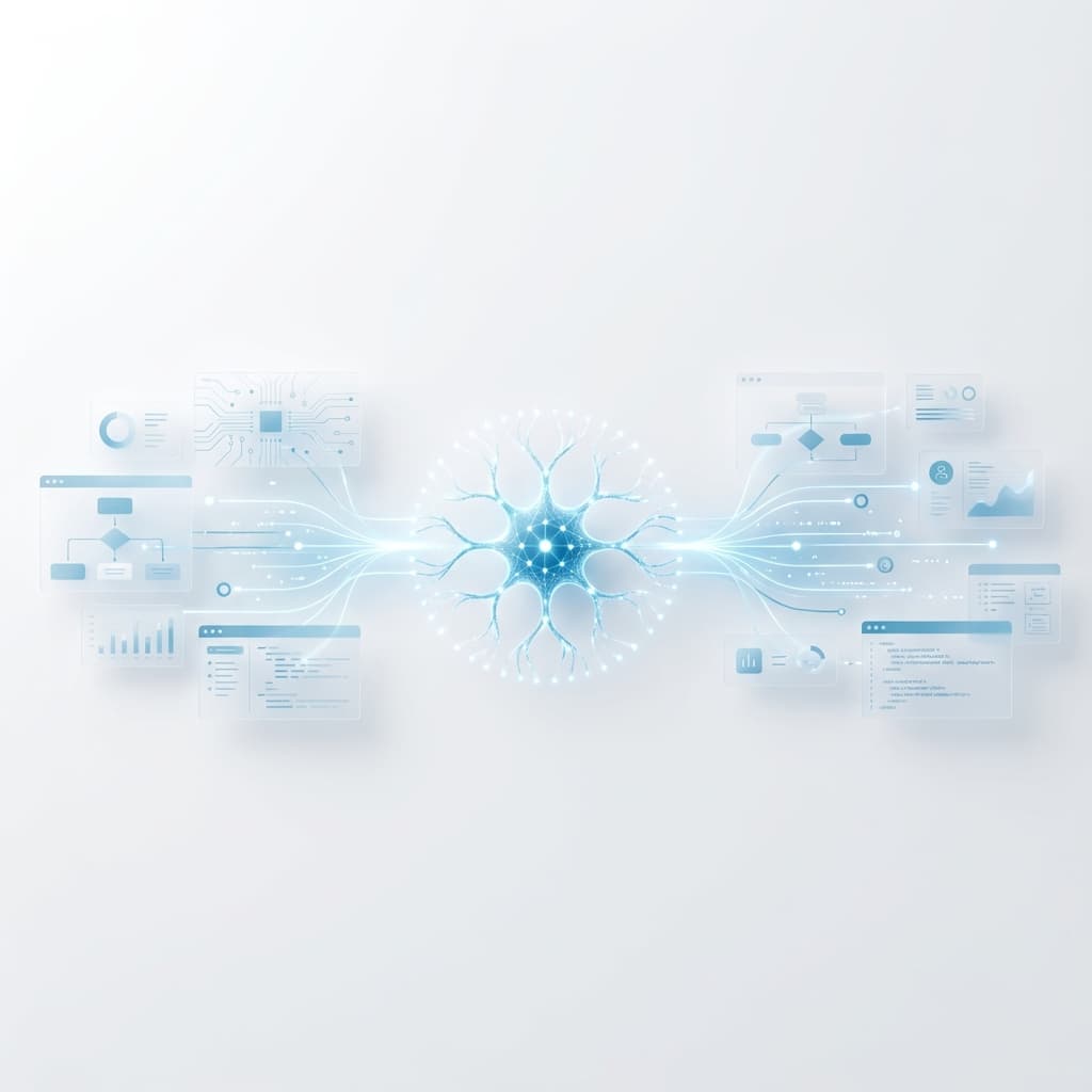 Illustration representing AI and machine learning solutions development