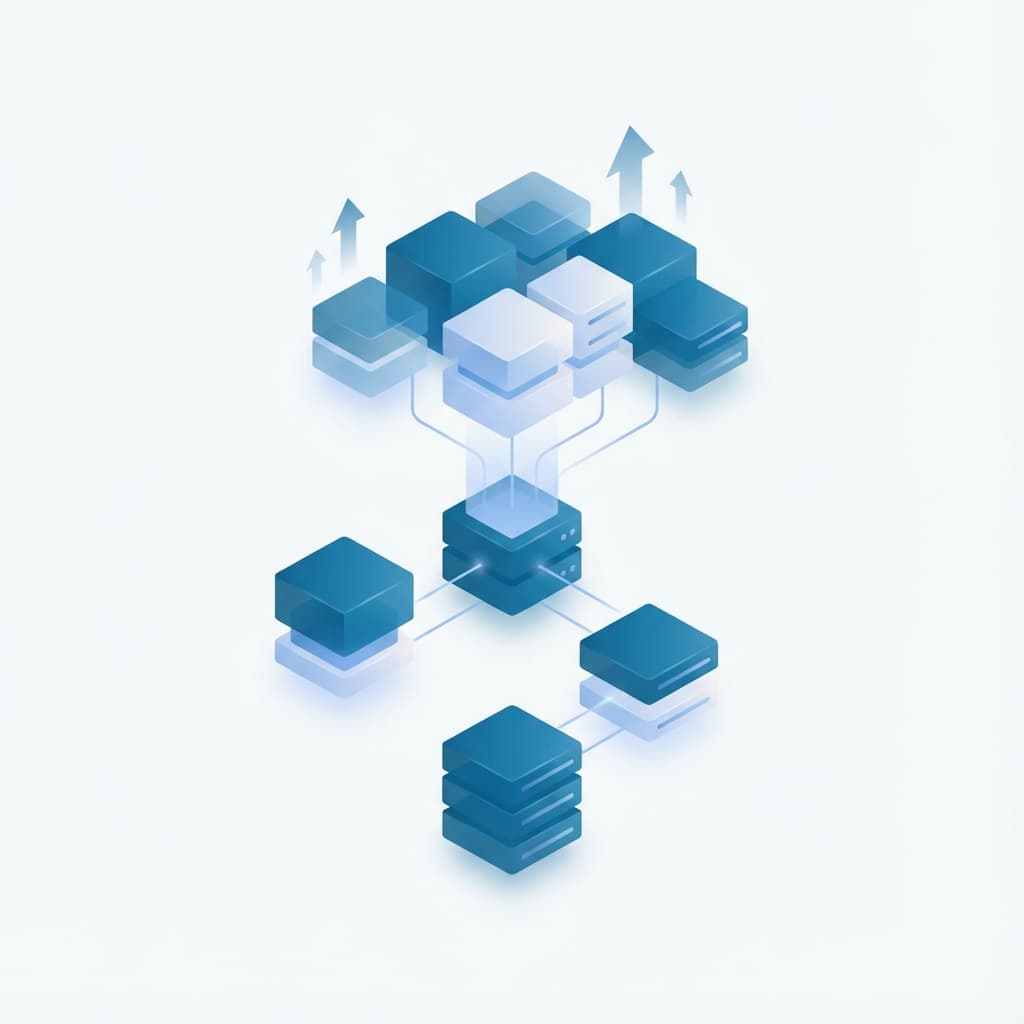 Illustration of scalable cloud architecture and connected infrastructure
