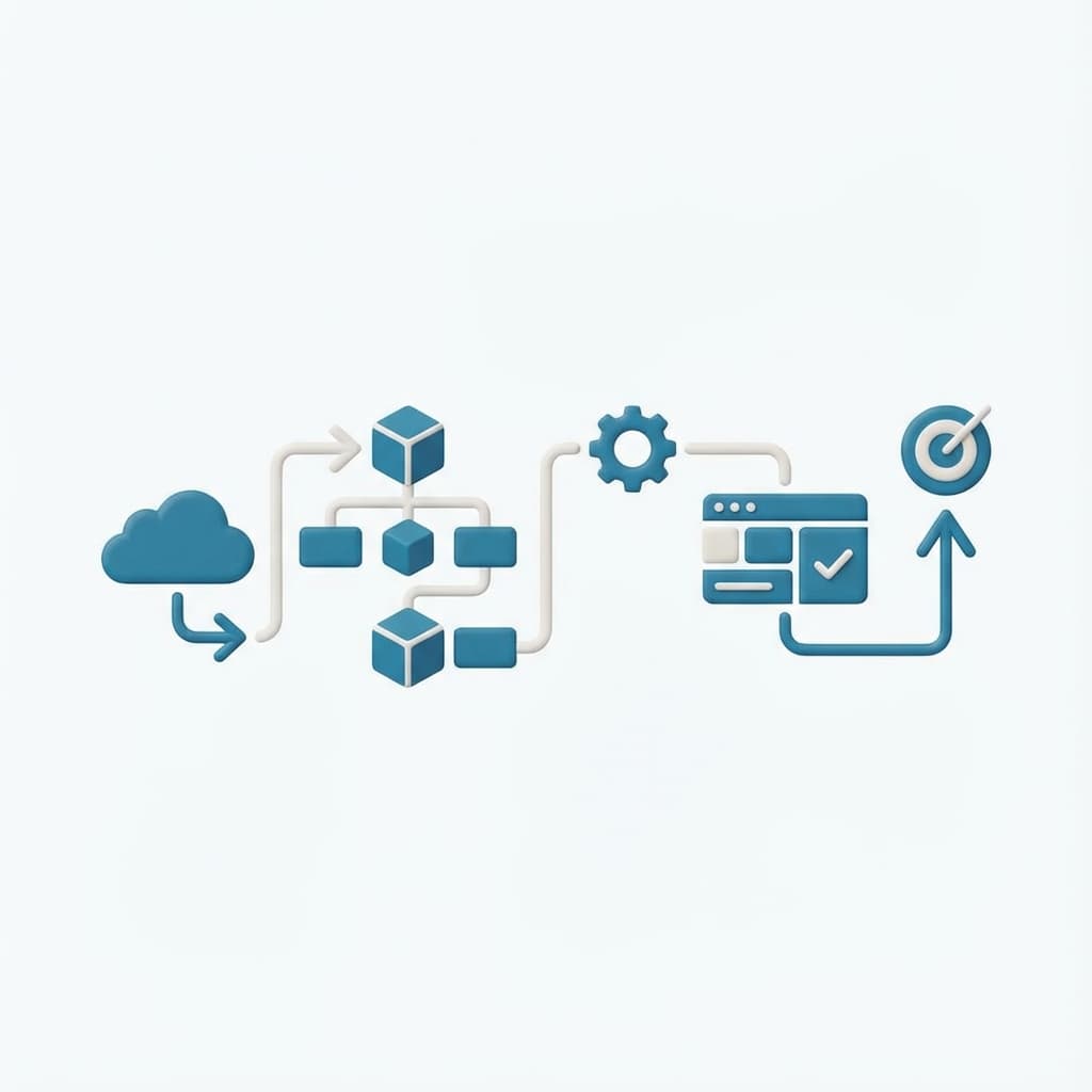Workflow diagram representing a structured software delivery pipeline